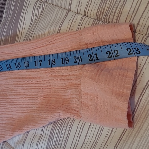 American Eagle Cotton Gauzy Peach Button-up Long Sleeve Oversized Shirt Wmns M - Picture 13 of 13